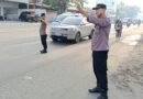 Kanit Binmas Polsek Medan Tembung Melaksanakan Strong Point Pagi Di Jalan Letda Sudjono