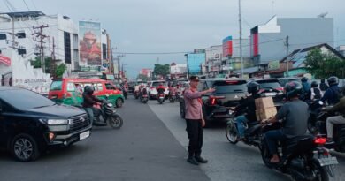 Kanit Samapta Polsek Medan Kota Melaksanakan Giat Strong Point Disimpang Tugu Jalan SM Raja
