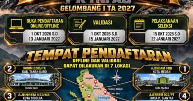 Telah Dibuka ! Penerimaan Bintara Dan Tamtama PK TNI AD Gelombang I TA 2027 Pendaftaran Gratis Tanpa Dipungut Biaya
